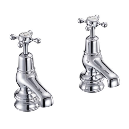 Claremont Regent Basin Tap 3"CLR1-Full turn with White accent in Chrome