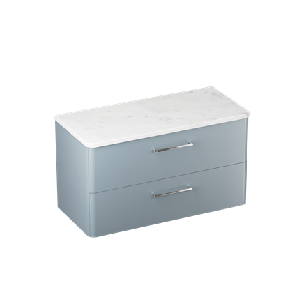 Camberwell 1000mm Unit with Carrara Marble Worktop Dusty Blue