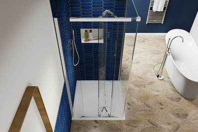 Kudos Connect2 900 x 900 Tray & Waste - White Slip Resistant