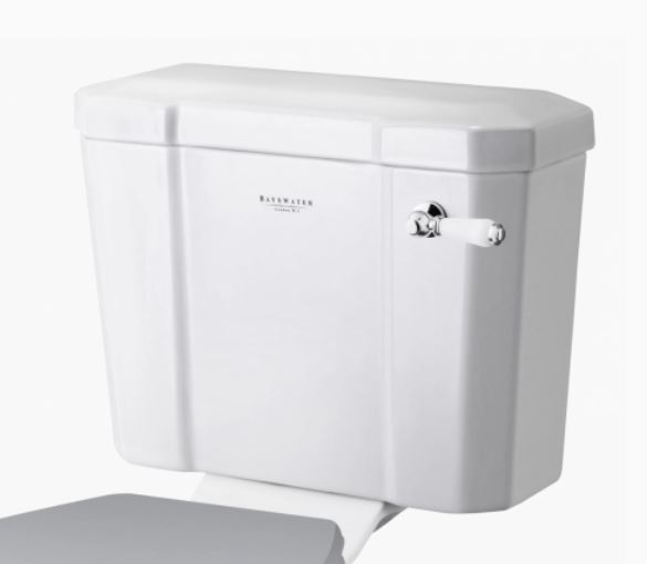 FITZROY CISTERN WITH WHITE LEVER - CLOSE COUPLED