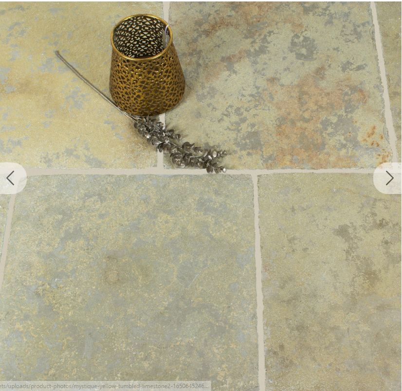 Mystique Yellow Tumbled & Distressed Limestone 600xFree Lengthx20- Price per m2