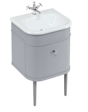 Chalfont 550 vanity unit with drawer Classic Grey & small roll top basin with Classic Grey legs