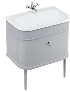 Chalfont 750 vanity unit with drawer Classic Grey & large roll top basin with Classic Grey Legs