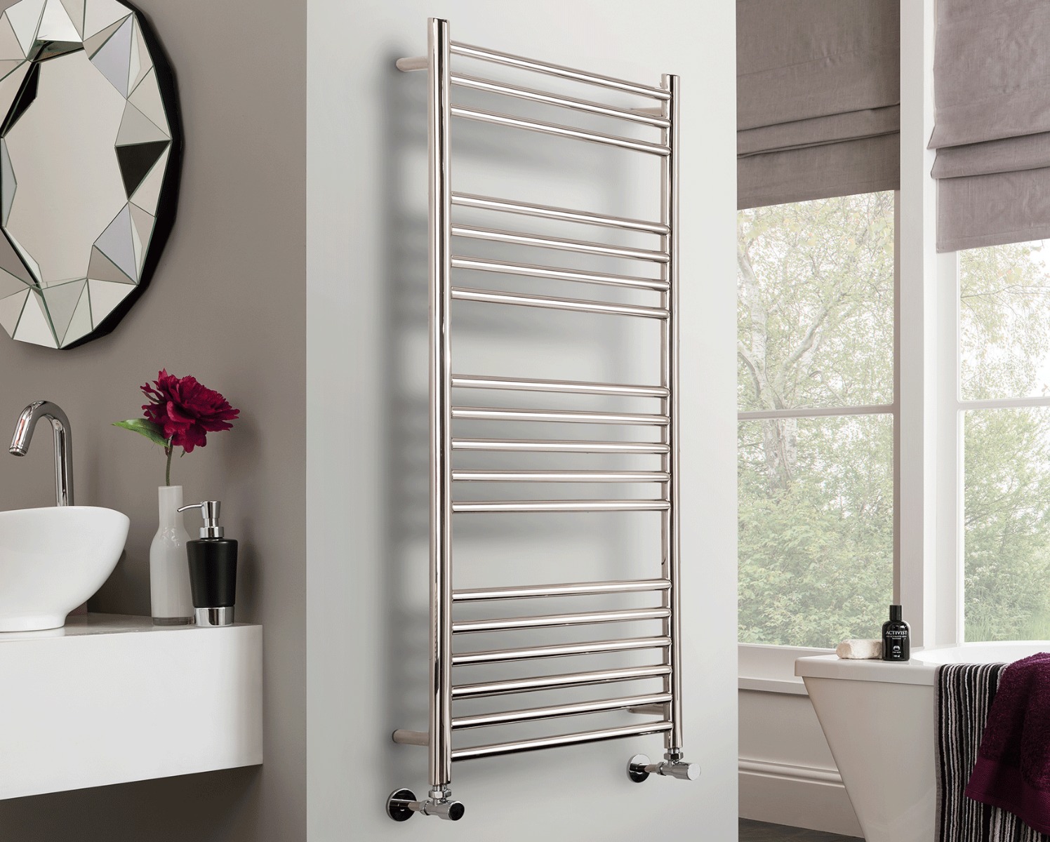 Ladder Rails Chube Electric Only - Polished Stainless Steel 1600x600