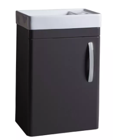 COMPASS 450 CLOAKROOM WALL MOUNTED & BASIN GLOSS CLAY