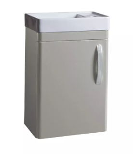 COMPASS 450 CLOAKROOM WALL MOUNTED UNIT & BASIN LIGHT GREY