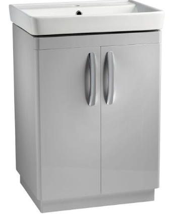 Compass 600 Freestanding Unit & Basin Gloss Light Grey