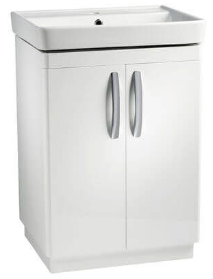 Compass 600 Freestanding Unit & Basin Gloss White