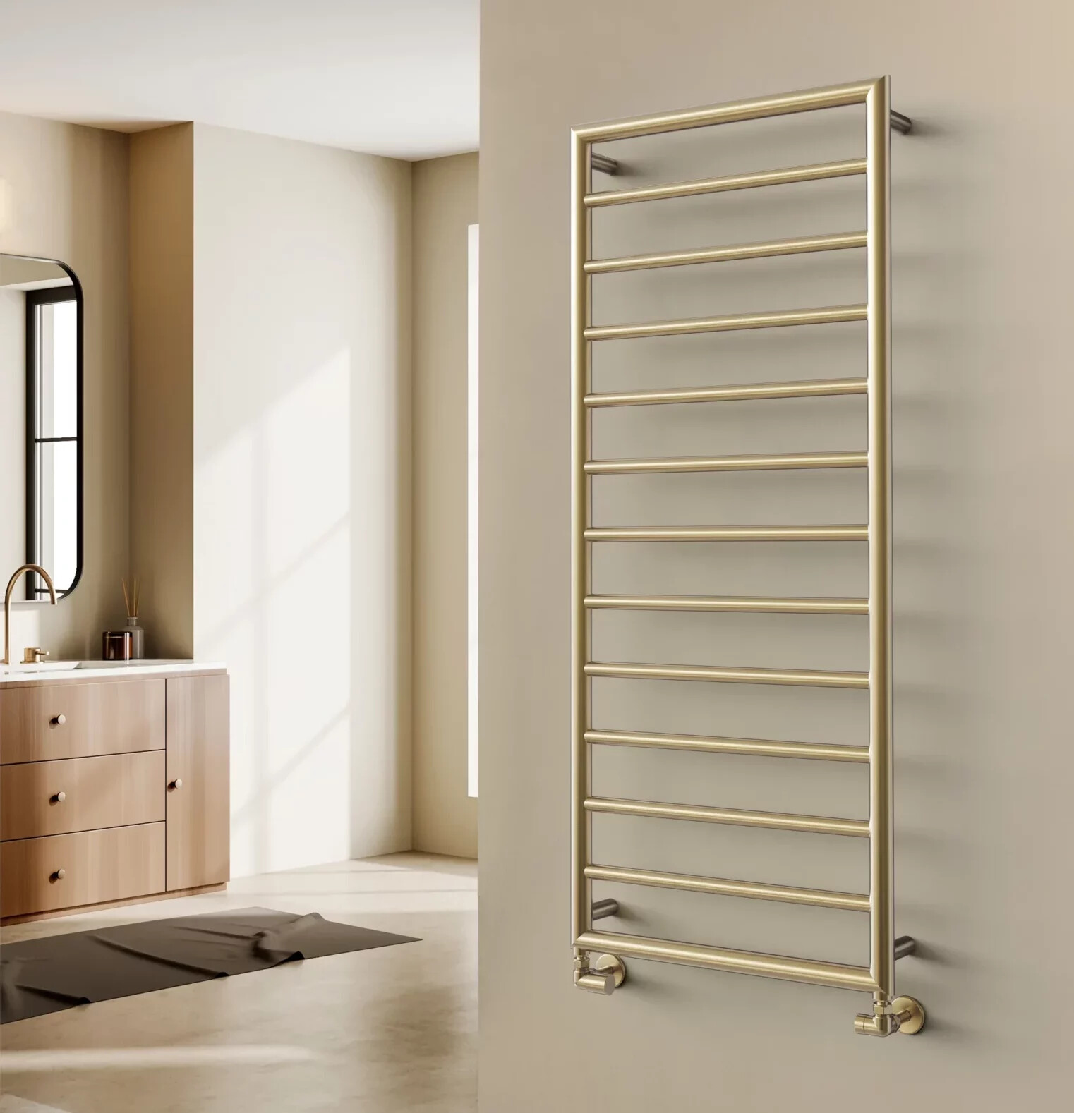 Smooth Brushed Brass 1200 x 500mm