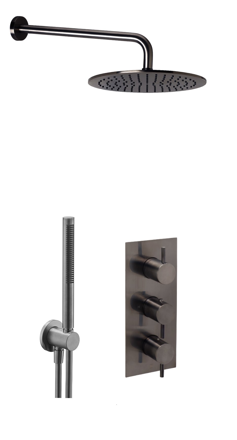 JTP - Vos Shower Combination 2 Outlet Brushed Black