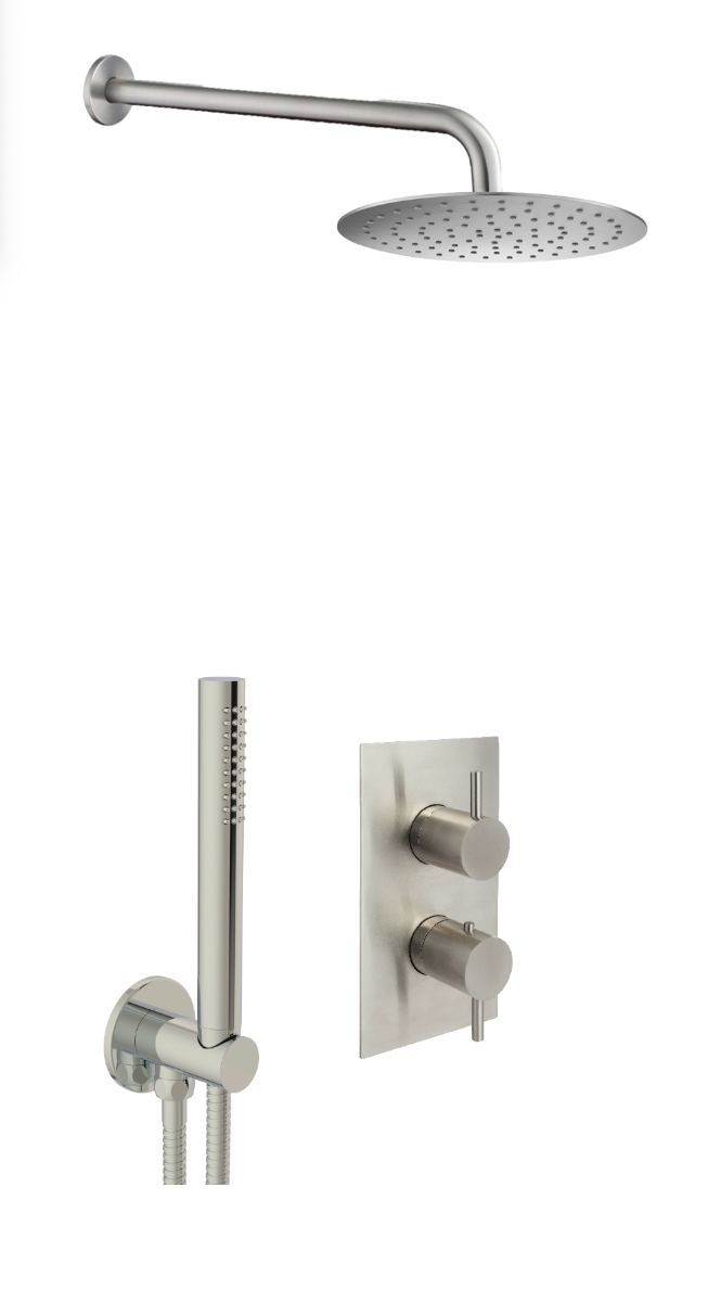JTP - Inox Concealed Shower Combination 2 Outlets Stainless Steel
