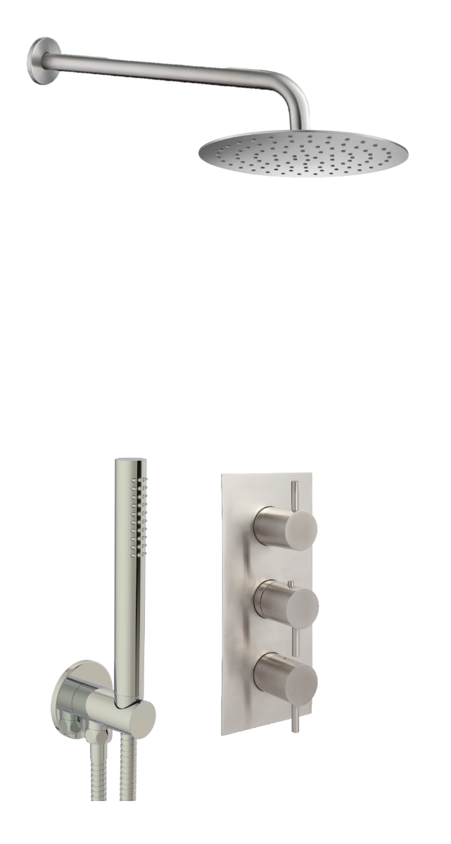 Inox Concealed Shower Combination 2 Outlets Stainless Steel COM081