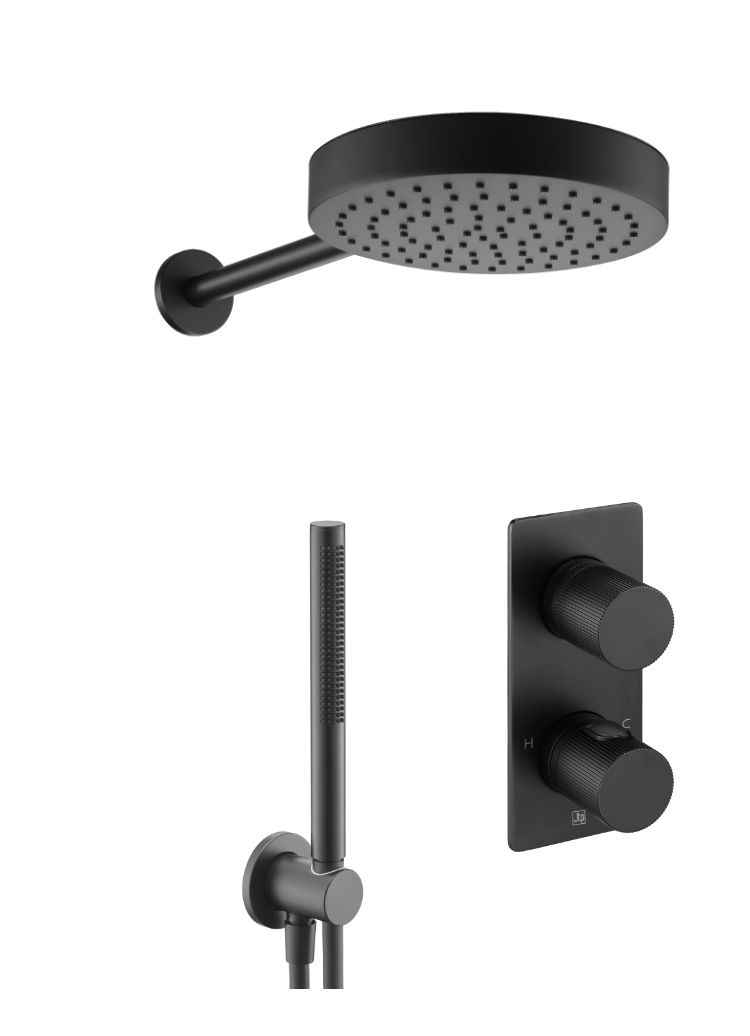JTP - Evo Shower Combination 2 Outlet Matt Black