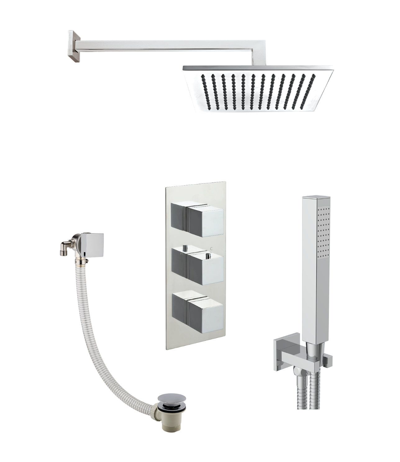 JTP - Square Thermostat with Overhead Shower