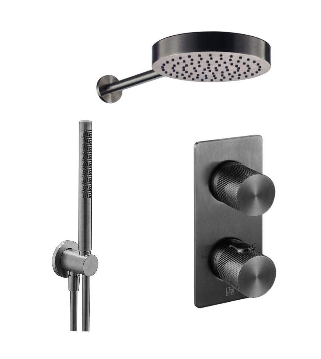 JTP - Evo Shower Combination 2 Outlet Brushed Black