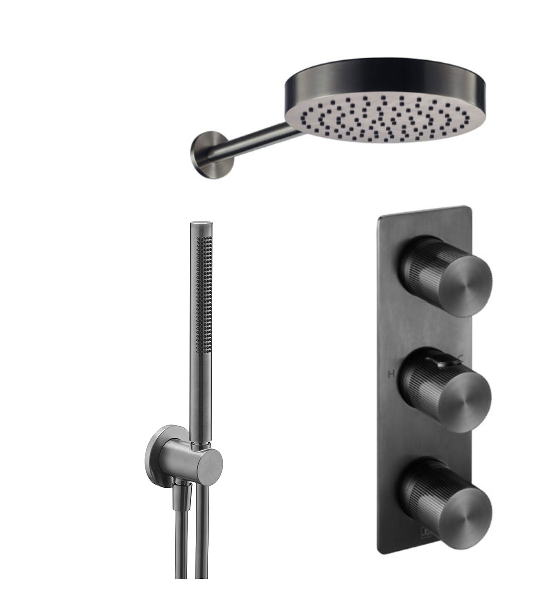 JTP - Evo Shower Combination 2 Outlet Brushed Black