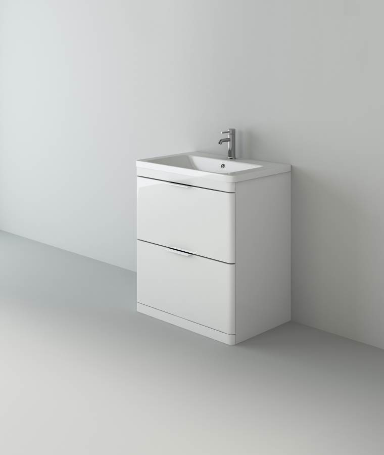 Comet 750 Waterproof Vanity with ceramic Basin- White