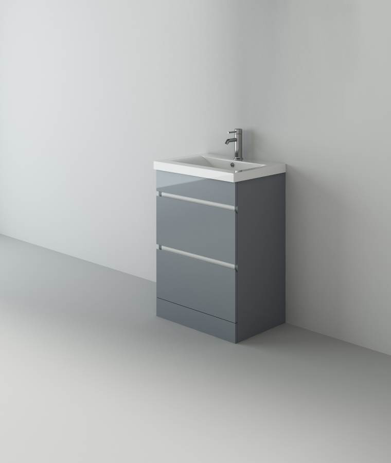 Concept 600 Light Grey F/S Unit and Basin
