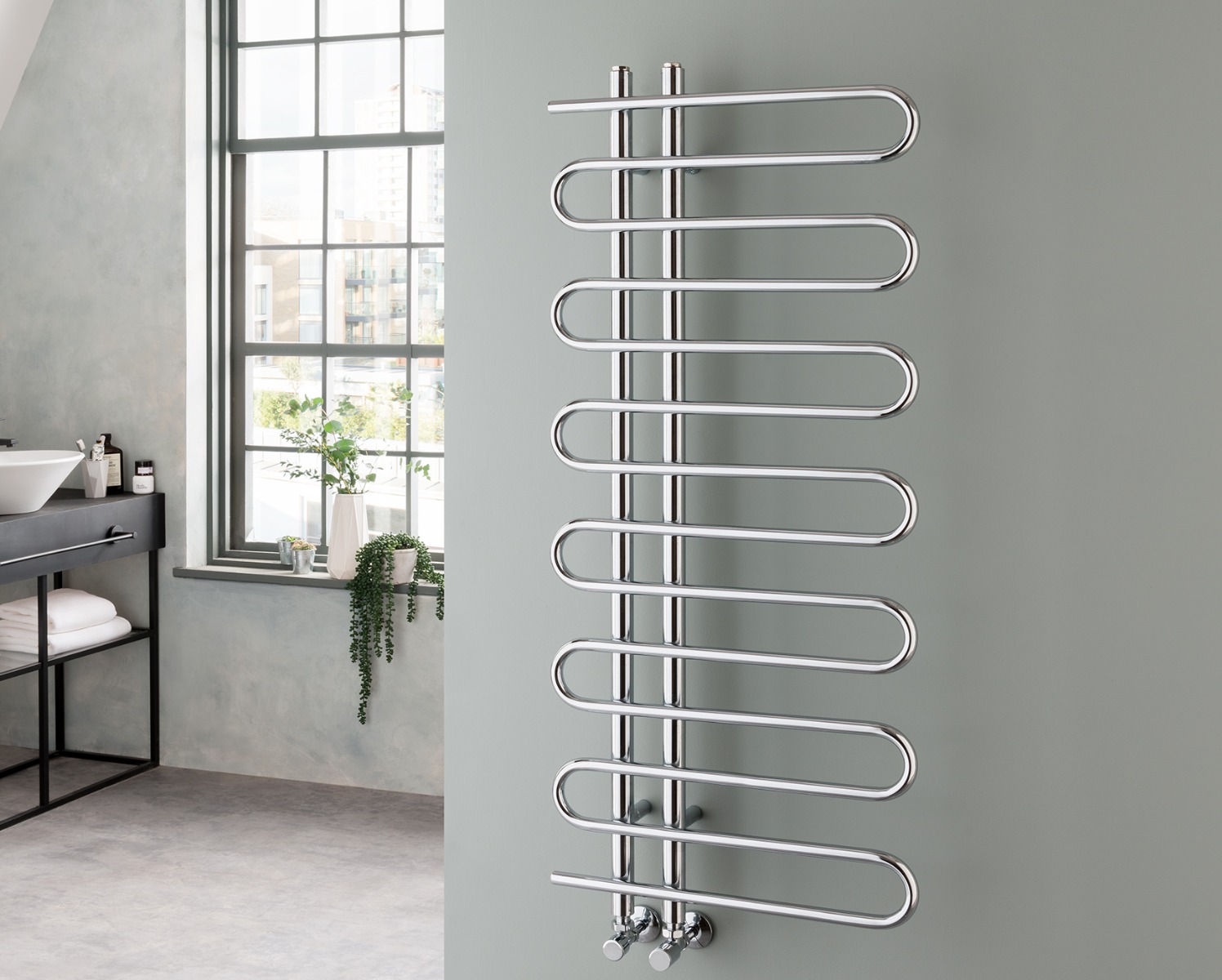 Concertina Towel Rails Electric Only - Chrome 1200x600mm