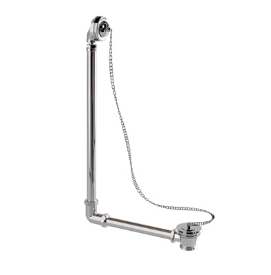  Exposed bath overflow, plug & chain- Chrome