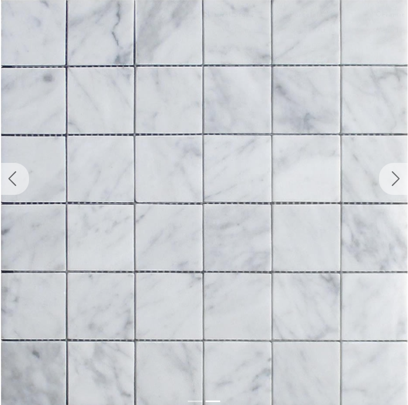 Carrara White Polished Marble Mosaic 48x48mm- Price per m2