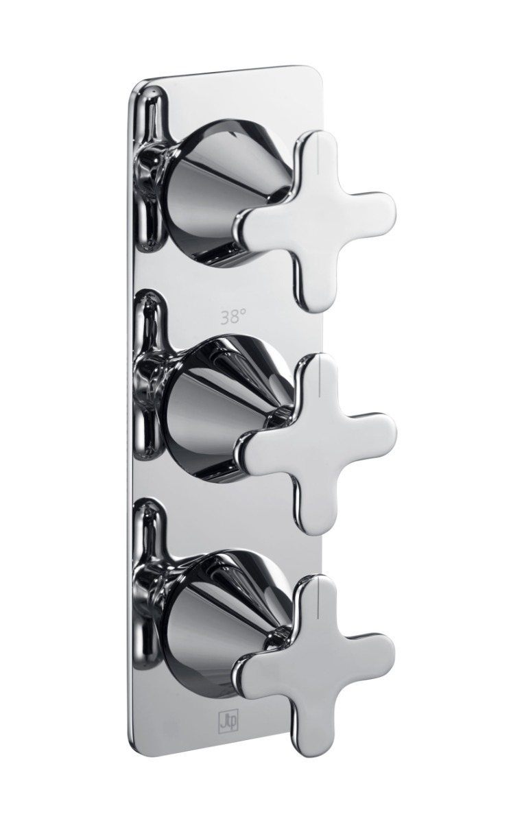 Thermostatic concealed 2 outlet shower valve (both handles included)