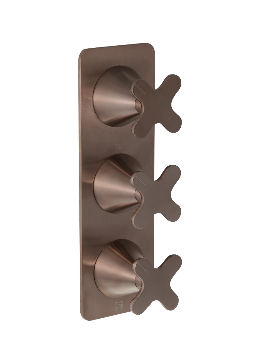 Thermostatic concealed 2 outlet shower valve (both handles included)