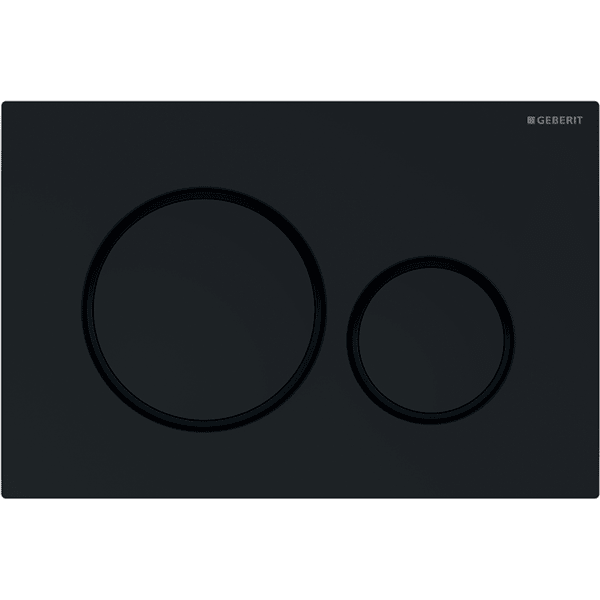 Geberit flush plate Sigma20 for dual flush: black, matt black
