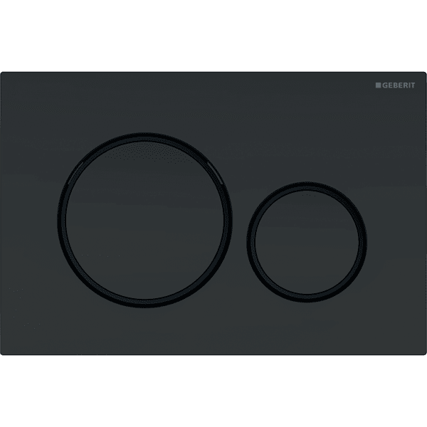 Geberit flush plate Sigma20 for dual flush: black matt coated, easy-to-clean coated, black