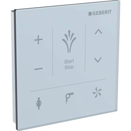 Wall-mounted control panel for Geberit AquaClean Mera Wall Panel Control - White/black Glass
