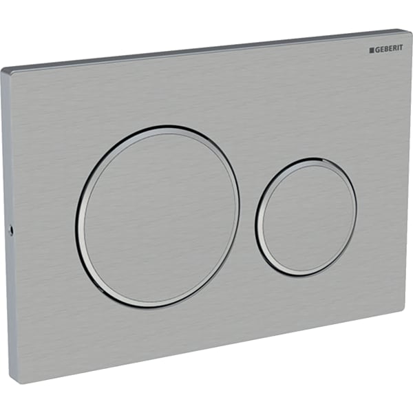 Geberit flush plate Sigma20 for dual flush, screwable: brushed, easy-to-clean coated, polished 