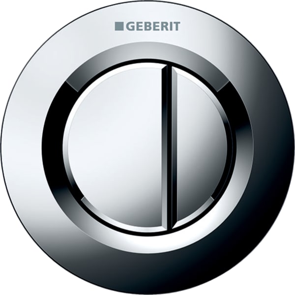 Geberit remote flush actuation type 01, pneumatic, for dual flush, for Sigma concealed cistern 8 cm, concealed actuator: gloss chrome-plated