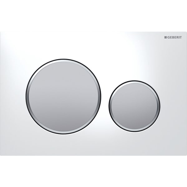 Geberit flush plate Sigma20 for dual flush: white, matt chrome-plated 