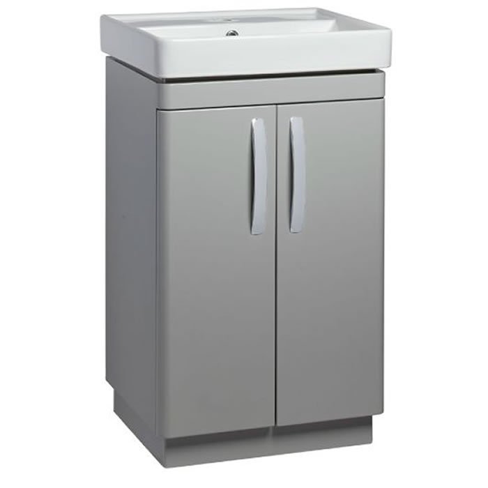 Compass 500 Freestanding Unit & Basin - Gloss Light Grey