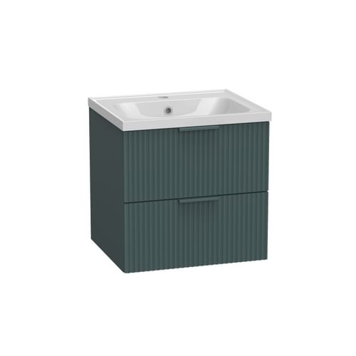 Cadence 500 Fluted Wall Mounted Unit - Matt Viridian Green