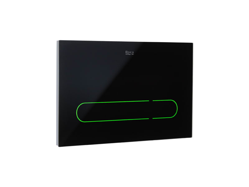 EP1 - Electronic glass finished operating plate for concealed cistern with automatic or touchless dual flush and adjustable light in multiple colour choice