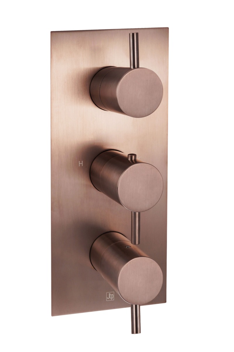 VOS Thermostatic Concealed 2 Outlet Shower Valve Vertical - JTP