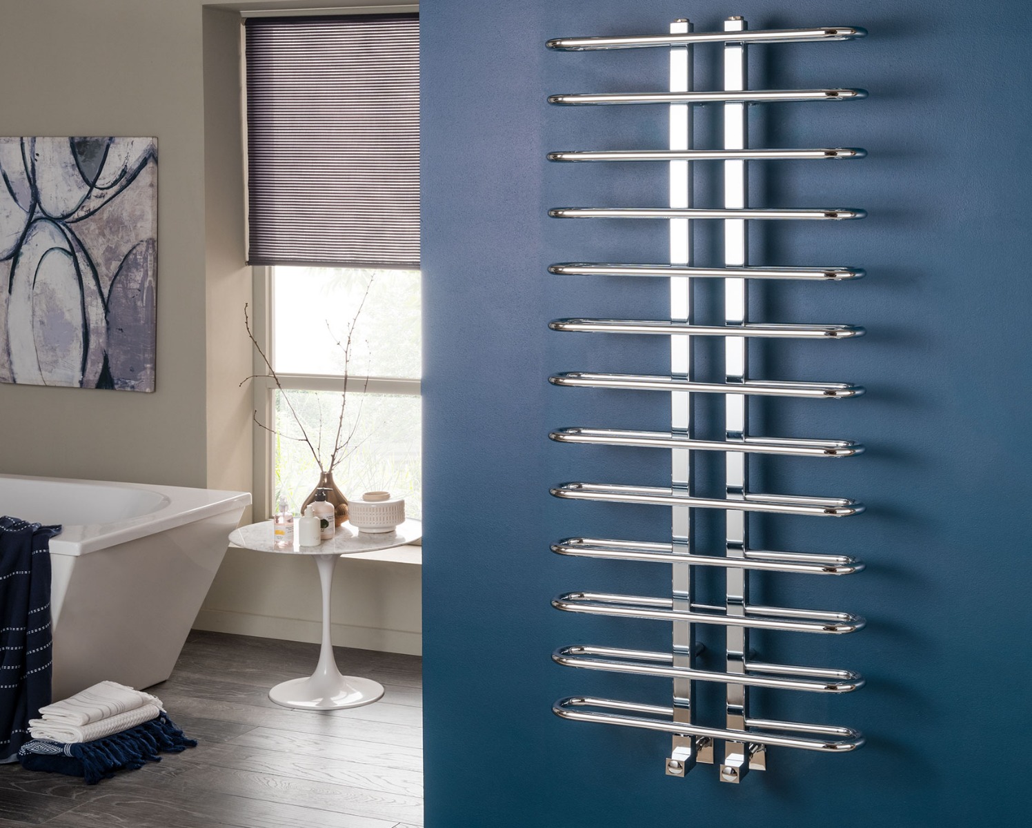 Contemporary Draco Towel Rail Dual Energy Only - Chrome 1300x500