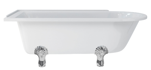 Hampton 1700mm Left Handed Showering Bath with Luxury Feet