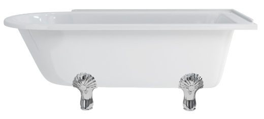 Hampton 1700mm Right Handed Showering Bath with Luxury Feet
