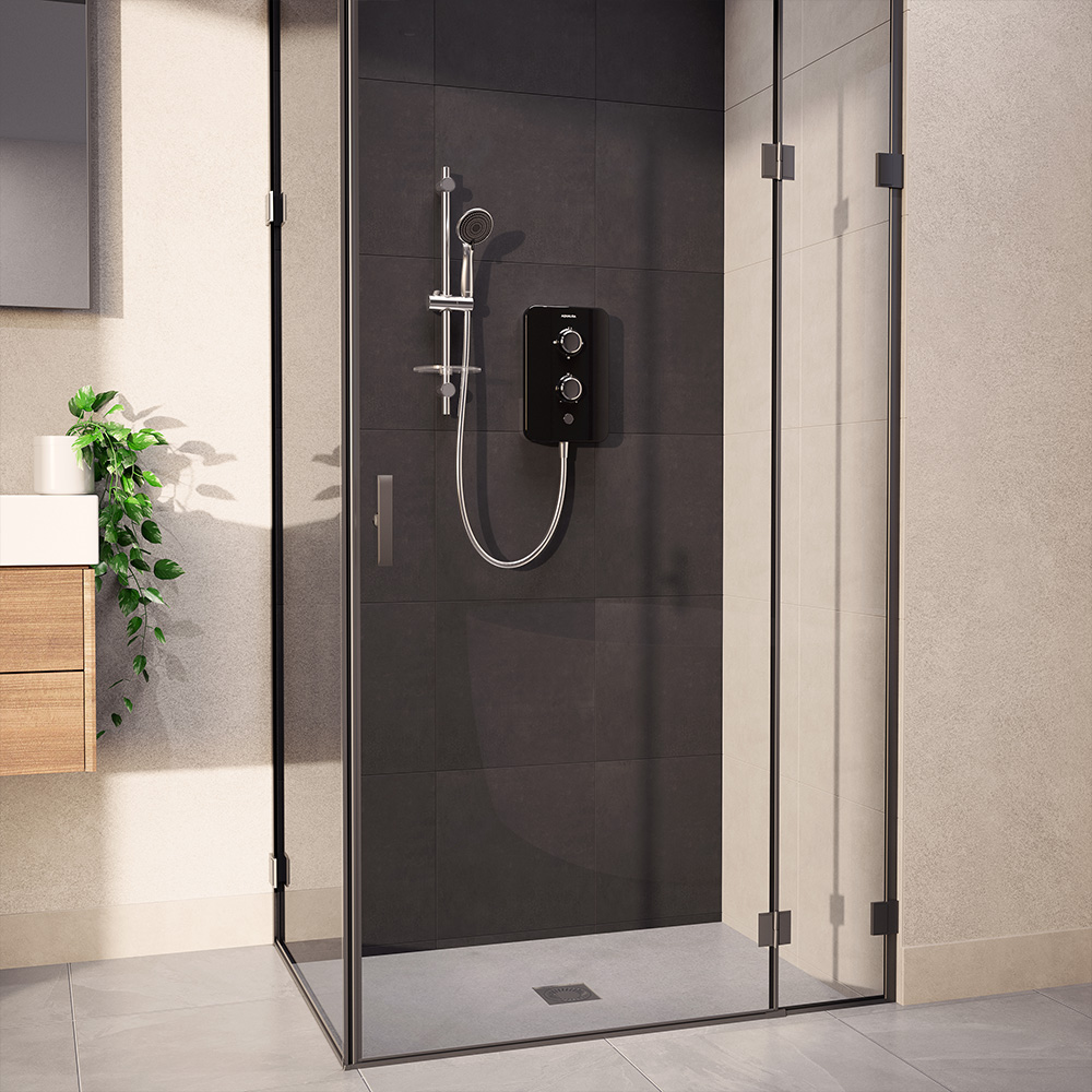 E2 Electric Shower - Gloss Black