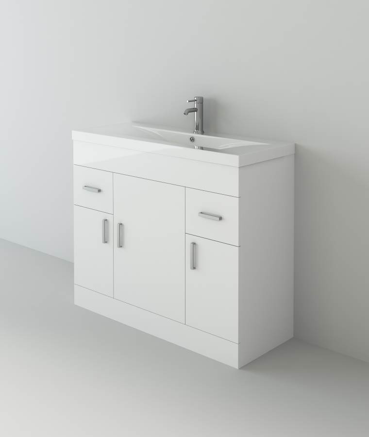 Venus 1000 White FS Unit and Mid-Edge Basin