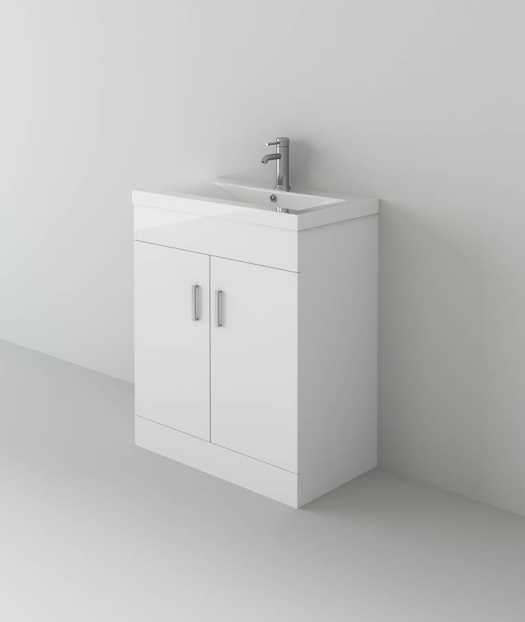 Venus 700 White FS Unit and Mid-Edge Basin (2 door)