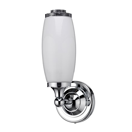 Burlington LED Bathroom Round Wall Light with Chrome Base & Opal Glass Tube Shade EL/BL13