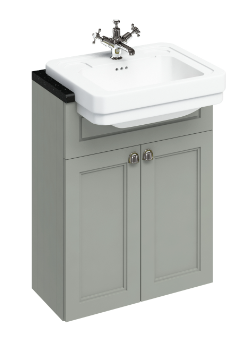 600mm basin base unit with semi recessed basin Dark Olive