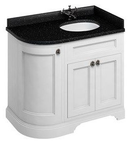 Freestanding 980 Curved Vanity Unit With Doors- Right Handed