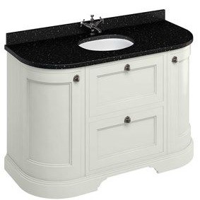 Freestanding 1340 Curved Vanity Unit With Drawers-sand