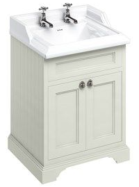 Burlington - Freestanding 65 Unit with Doors and Classic Basin Sand with 2 tap hole Basinn
