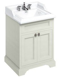 Burlington - Freestanding 65 Unit with Doors and Classic Basin Sand with 3 tap hole Basin