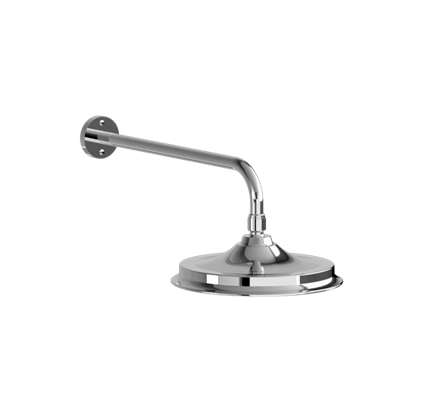 Riviera fixed AirBurst Shower Head with arm-9" AirBurst shower head and arm in Chrome